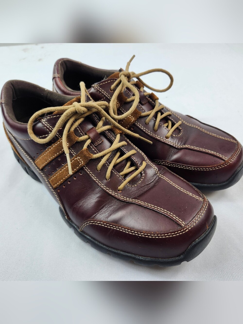 Rockport Men's 10 M Brown Leather Oxfords Lace Up Casual Shoes